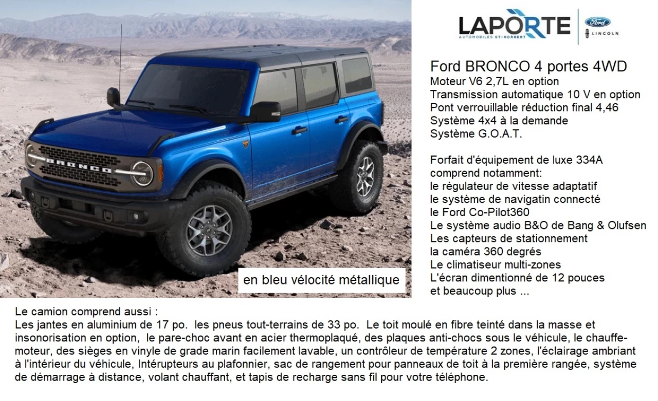 2023 Ford Bronco BADLANDS Main Image