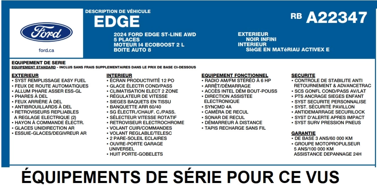 2024 Ford Edge ST Line Image principale