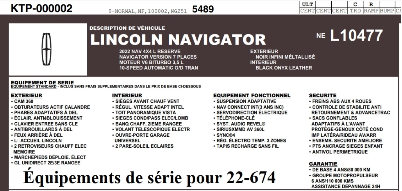 2022 Lincoln Navigator L Reserve Main Image