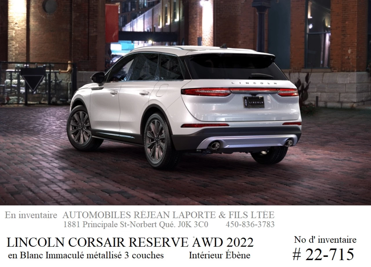 2022 Lincoln Corsair Reserve AWD Image principale