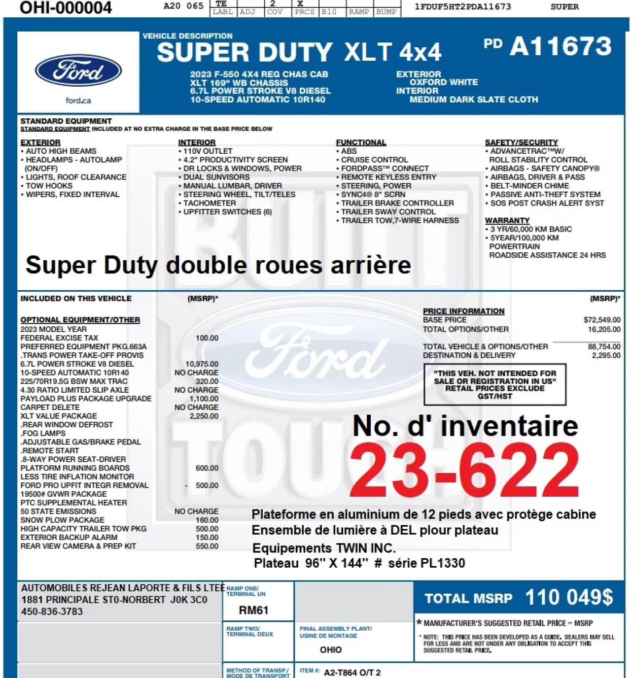 2023 Ford Super Duty F-550 DRW XLT Main Image