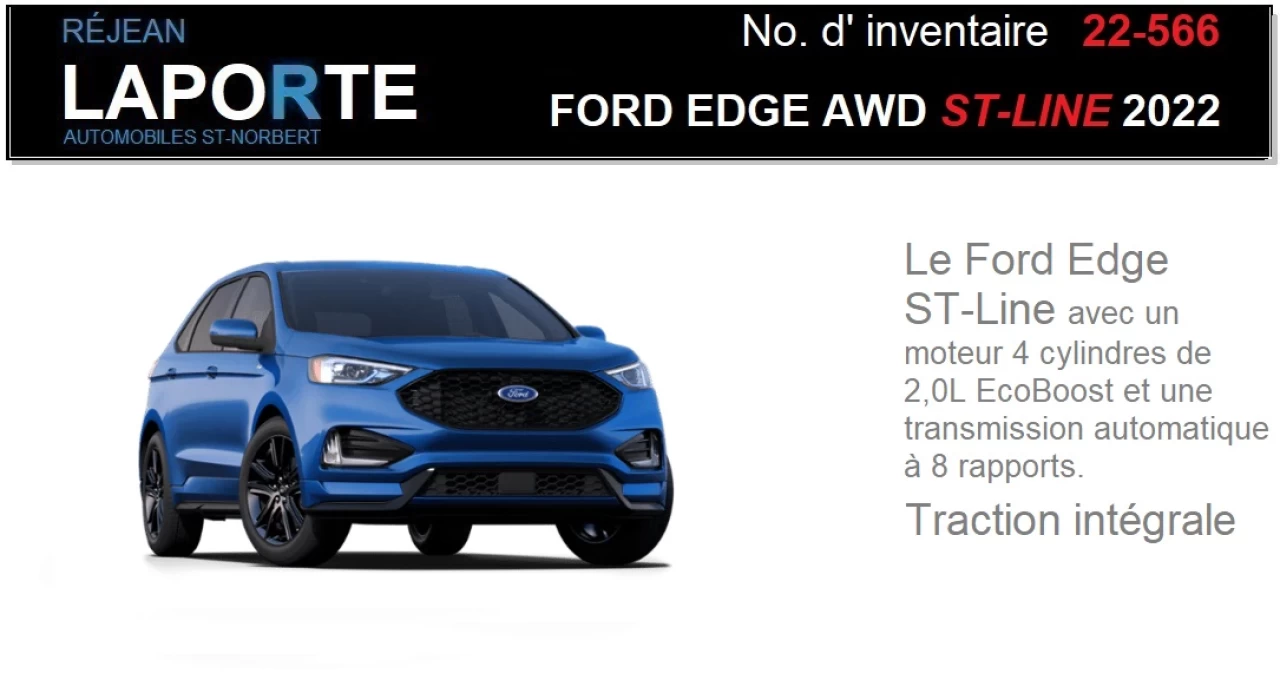 2022 Ford Edge ST-Line Main Image