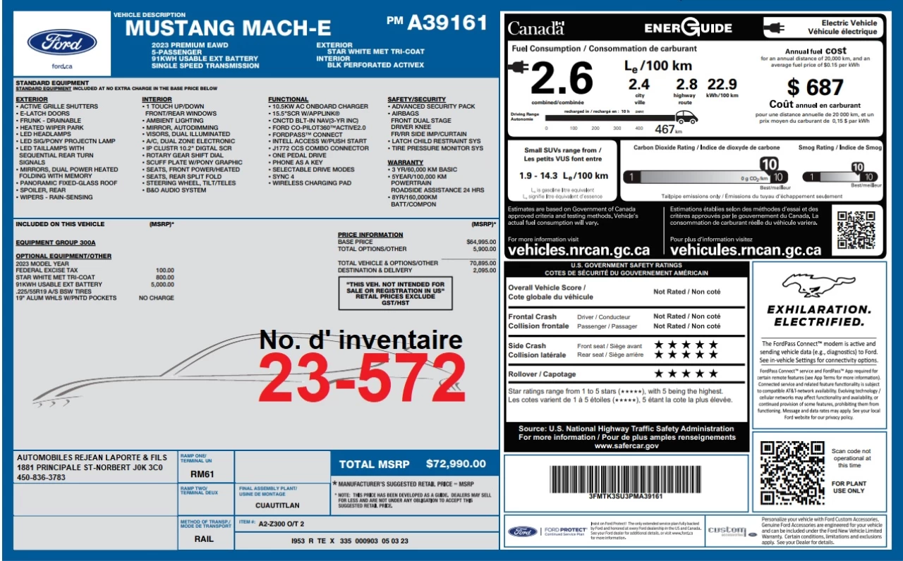 2023 Ford Mustang Mach-E Premium AWD X Image principale