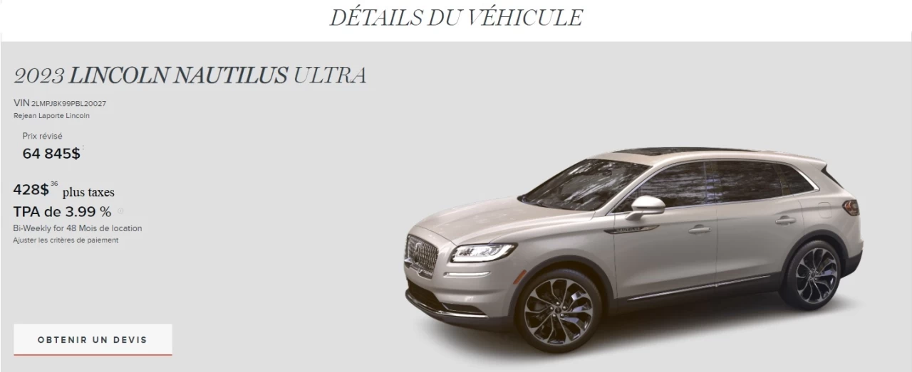2023 Lincoln Nautilus Reserve Image principale