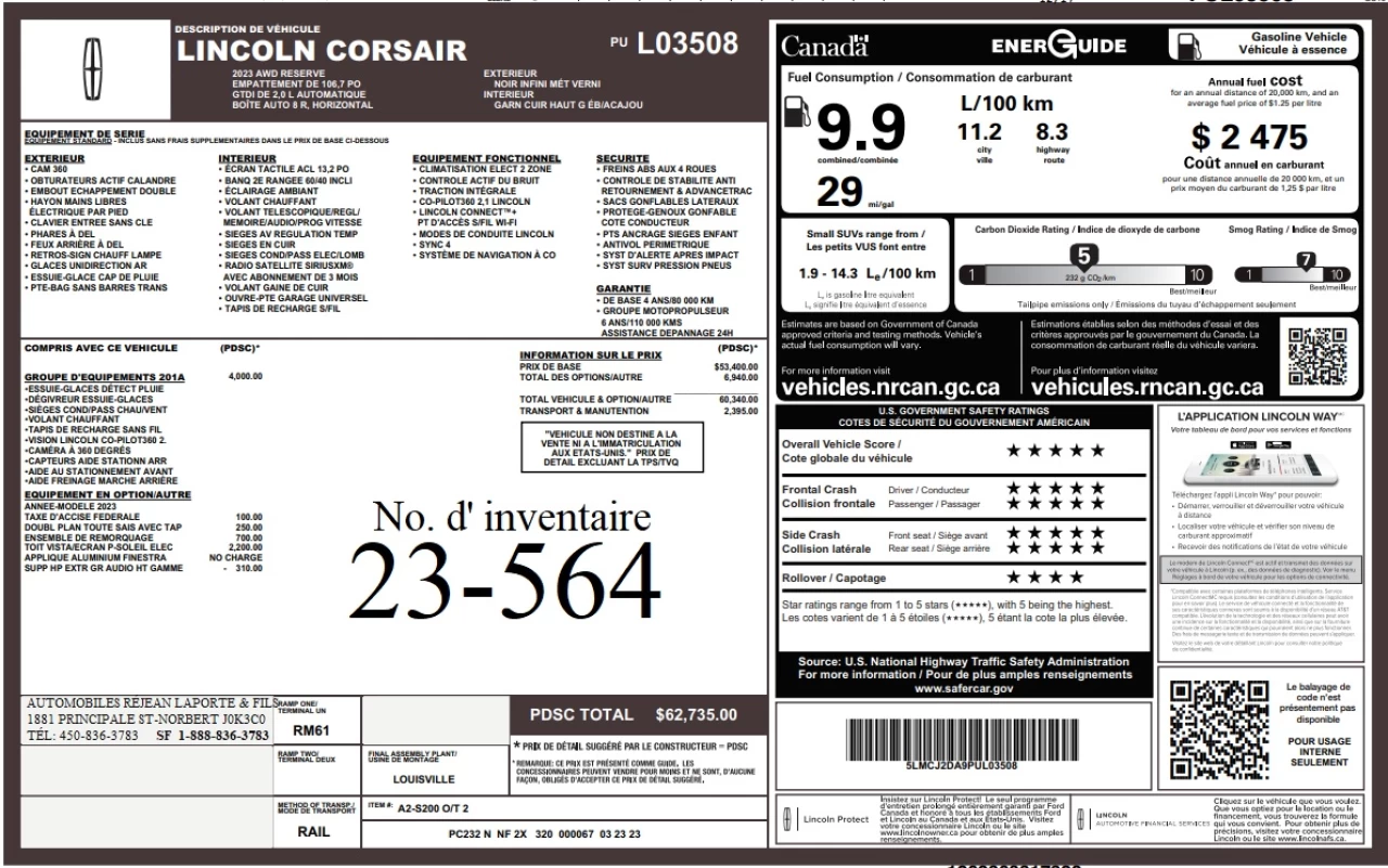 2023 Lincoln Corsair Reserve Image principale