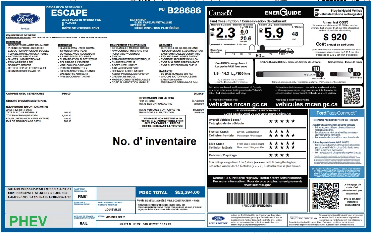2023 Ford Escape PHEV Main Image