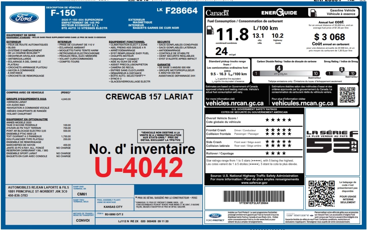 2020 Ford F-150 LARIAT Main Image