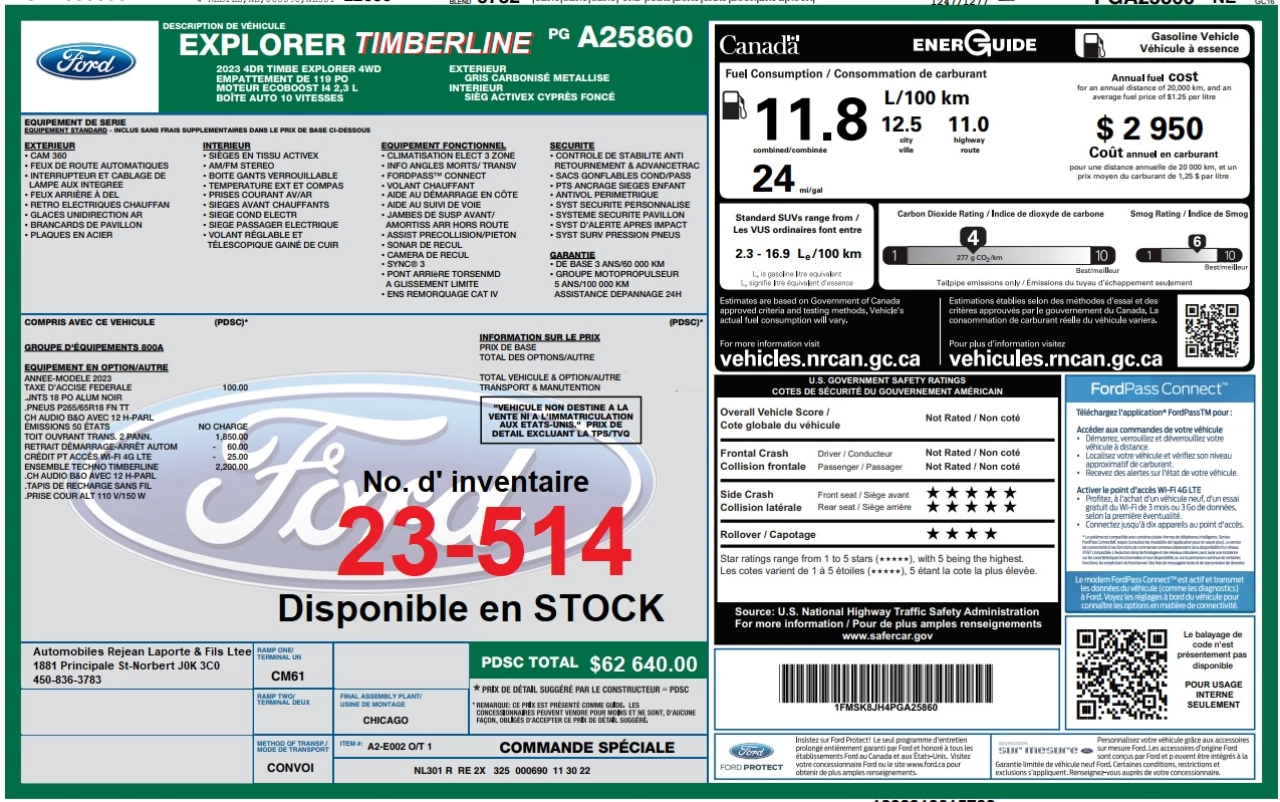 2023 Ford Explorer TIMBERLINE AWD Main Image