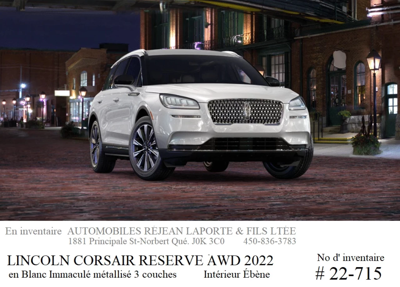 2022 Lincoln Corsair Reserve AWD Image principale