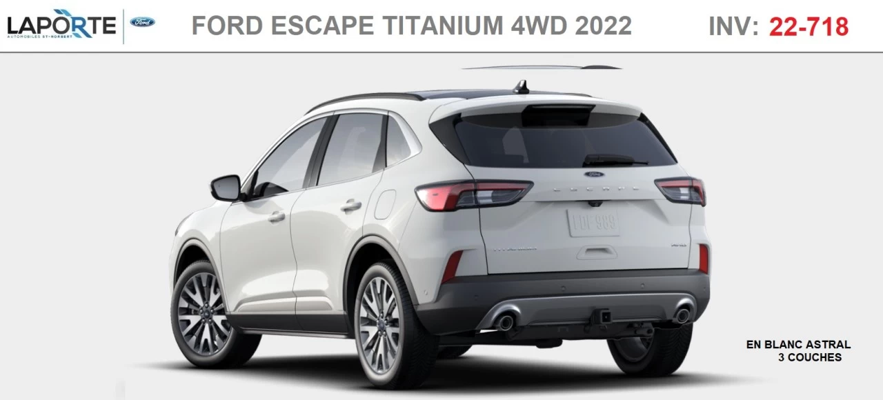 2022 Ford Escape Titanium AWD Image principale